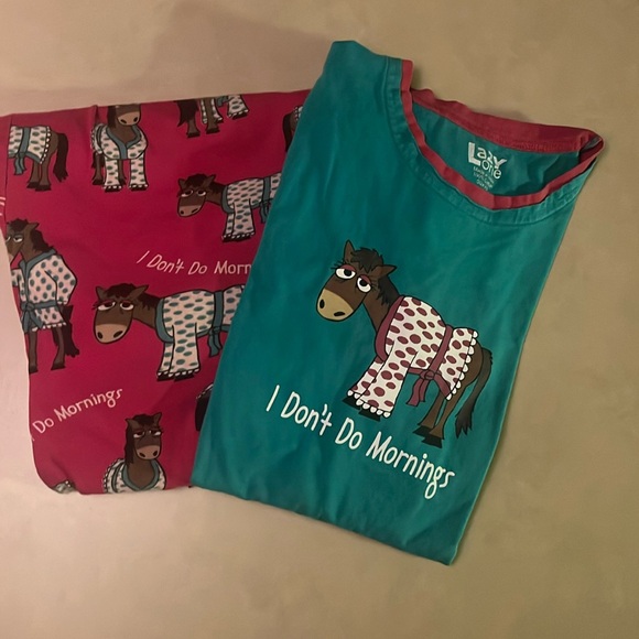 Ladies Lazy One Horse Theme Pyjamas Size XS - Picture 1 of 2